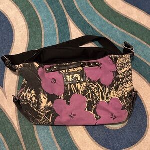 Andy Warhol “Flowers” Purple Floral Weekender Bag
